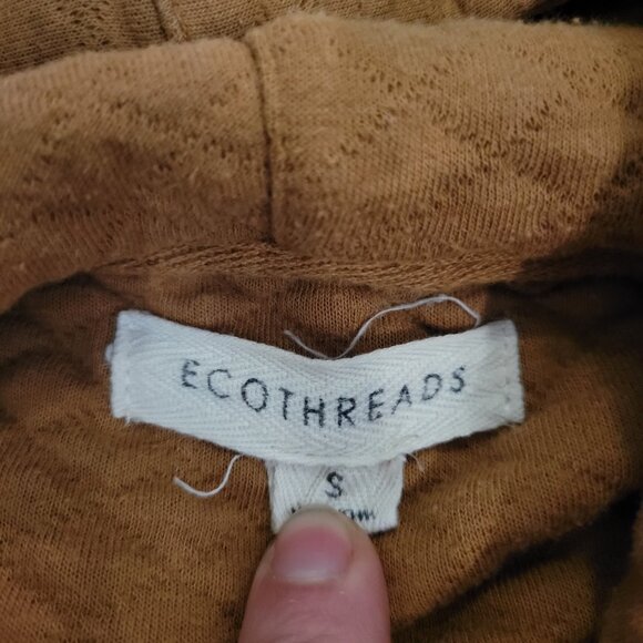 Womens Ecothreads size Small Quilted Burnt Orange Cozy Sweater - GUC - Picture 4 of 5